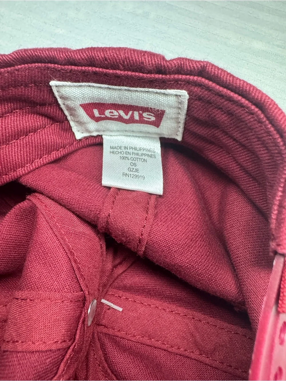 Levi's Kids Maroon Baseball Cap with Embroidered Logo